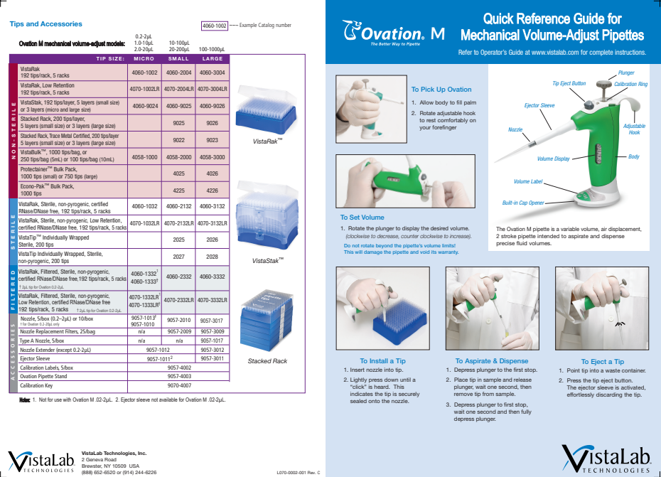 

Vistalab OvationM Quick Reference Guide (RevC)

